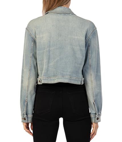 KUT from the Kloth Women's Lara Crop Jacket W/Drop Shoulder-patch Front Pocket2