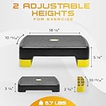Yes4All 18.9" Aerobic Exercise Step Platform with 2 Risers, Adjustable Height Workout Stepper 3" 5.1" for Home Gym - Image 3