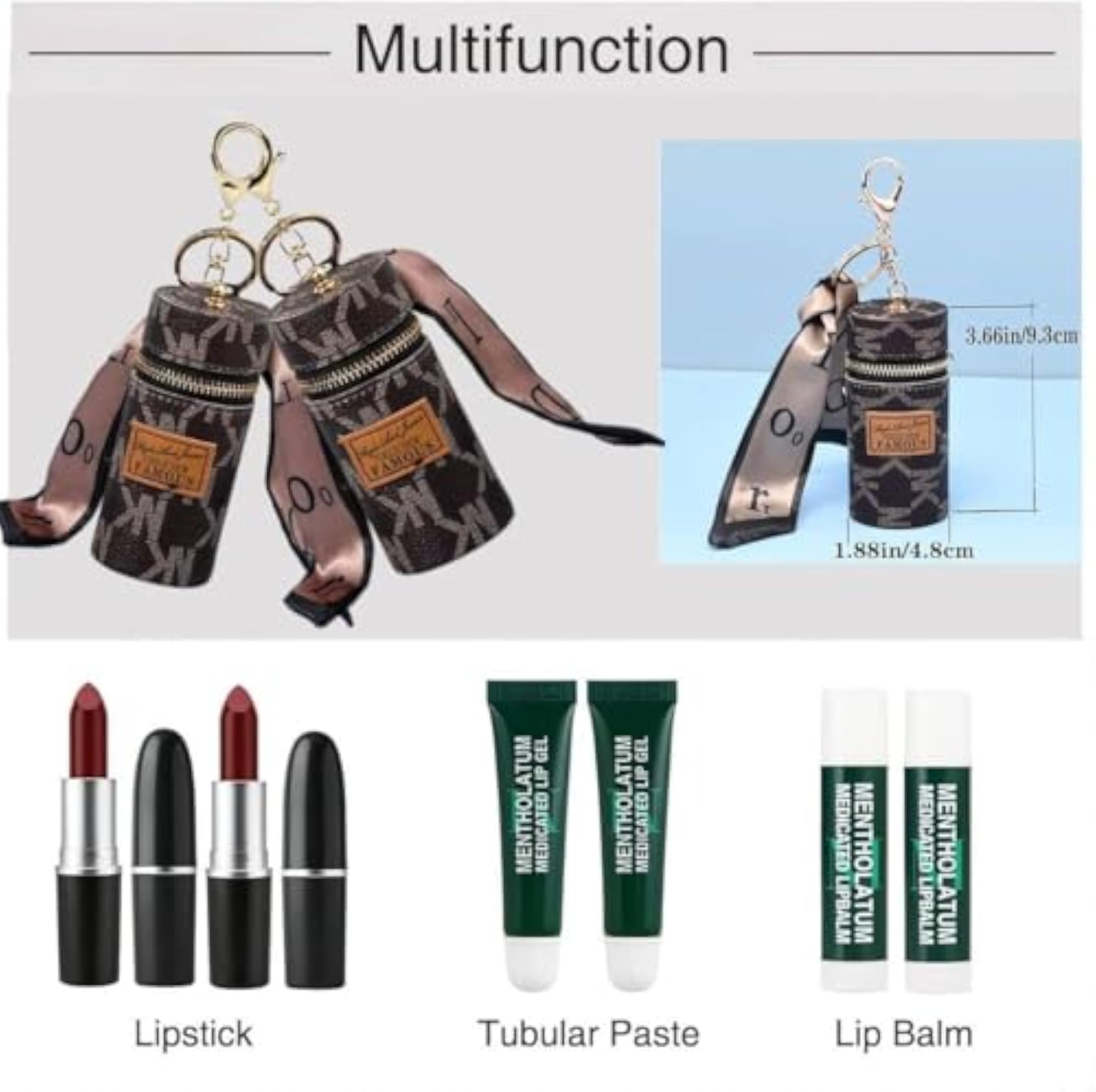 Women's Trendy Fine Silk Scarf Lipstick Case Makeup Bag