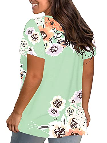 Image of DOLNINE Plus-Size Tops for Women Casual Short Sleeve Color Block T-Shirts