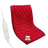 ZXU Weighted Heating Pad, 2 lb Weighted Heated Pad for Back Pain Reliefs,12 Heat Setting, 1-24Hour Auto Shut Off, Stay on Function ，Moist Heat, Hot Heated Pad for Shoulders and Cramps Relief
