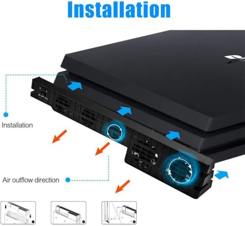 Linkstyle E00970B-L004638274FBA Cooling Fan For Ps4 Pro, Usb External Cooler 5 Fan Turbo Temperature Control For Sony Playstation Pro Gaming Console thumb #3