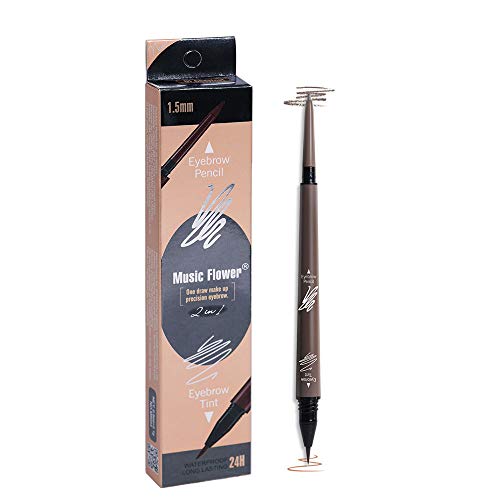 MAKETOPYZN 2-in-1 Eyebrow Pencil Tint, Microblading Ultra Slim Defining Eyebrow Pencil with Dual Ends, Tiny Brow Hairs Creater (Chestnut)