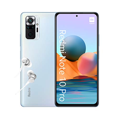 Xiaomi Redmi Note 10 Pro - スマートフォン 8+128GB、6.67インチ 120 Hz AMOLED DotDisplay、Snapdragon 732G、108 MP クアッドカメラ、5020 mAh、グレイシャー ブルー