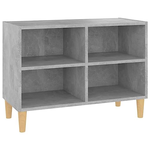 vidaXL Mueble de TV Patas Soporte Mobiliario Aparador Estante Salón Sala de Estar Dormitorio Decoración Gris Hormigón 69,5x30x50 cm Madera Maciza