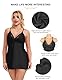 ohmydear Nachthemd Damen Sexy Negligee Ärmelloses Kurz Nachtwäsche Gepolsterte Damen-Schlafanzug V-Ausschnitt Babydoll Dessous Modal Pyjama Sleepwear Schwarz XL