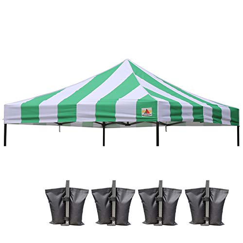 Image of ABCCANOPY Replacement Canopy Top for Pop Up Canopy Tent 10x10 Green Stripe