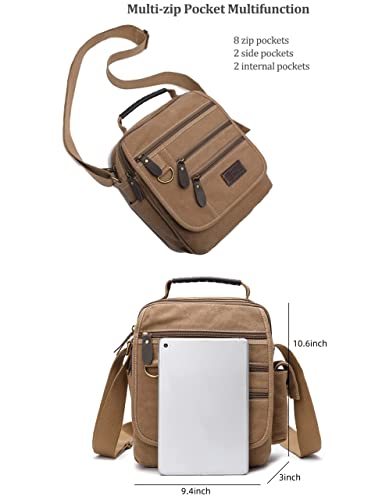 Image of Mens bag Canvas Shoulder Bag Small Messenger Crossbody Bag Work Bag Vintage Multi-function