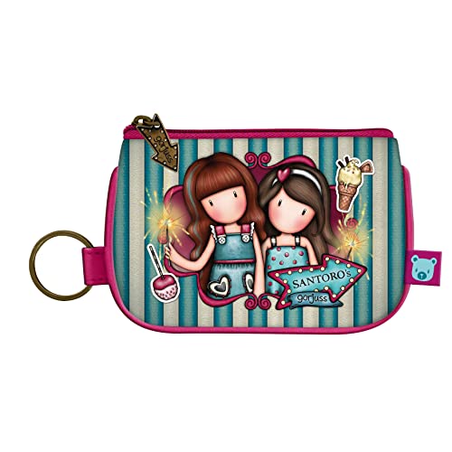 Porte-monnaie fermeture éclair Gorjuss Santoro bleu pochette monnaie feux d'artifice 1044GJ11