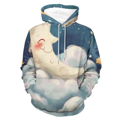 Sweat à capuche lune des étoiles dessin animé contre le froid avec style et confort
