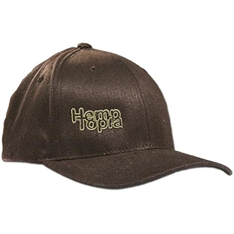 Hemptopia Logo Men's Brown Hemp Cap in Large/Extra Large Flexfit Size Cover