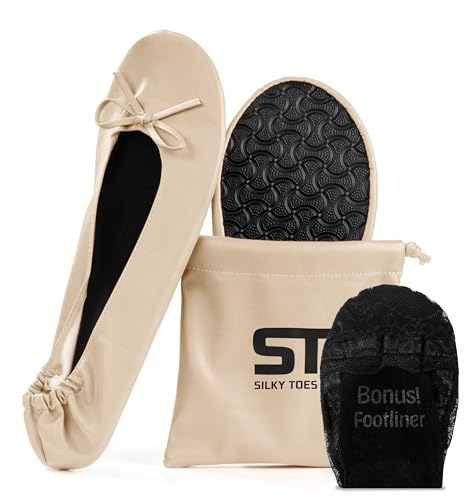 Silky Toes Foldable Flats for Women – Portable Ballet Shoes for Weddings, Parties, Events, Travel...