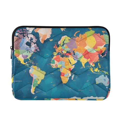 Funda para portátil 13-14 pulg con diseño de mapa miniatura 1