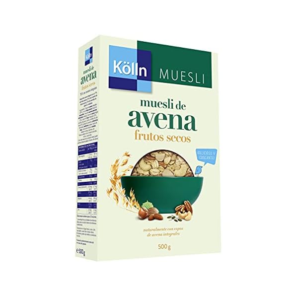 Kölln - Muesli de Avena con Frutos Secos, Cereales Integrales, Mix de Frutos Secos, Alto Contenido de Fibra - 500 g