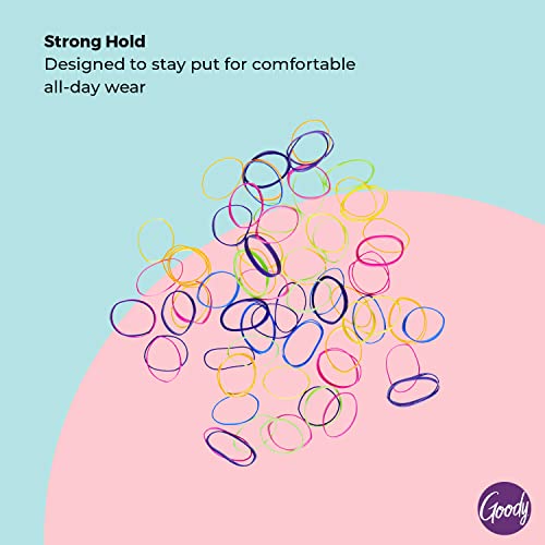 Goody Mini Latex Hair Elastics - 75-Count, Assorted Neon Colors - Suitable For All Hair Types - Pain-Free Hair Accessories For Women Perfect For Long Lasting Braids, Ponytails And More #TOP2