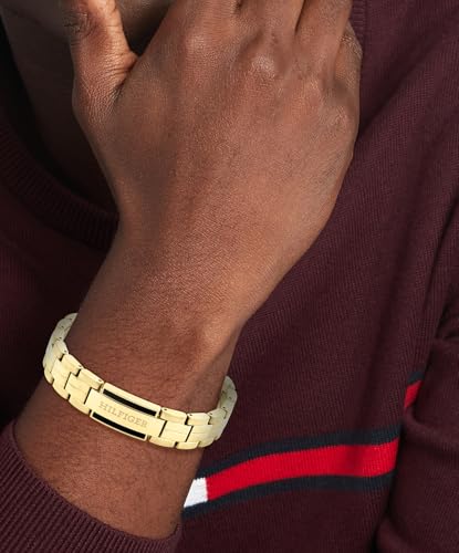 Tommy Hilfiger Men's Jewelry - Hypoallergenic Link Bracelet with Fold-Over Clasp – Casual and Stylish - Fashion Accessory, Gift for Him2