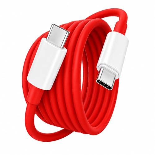 Image of 120w Type C to C Cable Ultra-Fast | For One Plus 13,13s,13r,12,12r,11,11r,10,10r,10t,10pro,9,9rt,9r,9pro ,8,8t,7t,7pro, Nord 5,CE5,CE4,CE3,CE2lite,4,3,2,2T | SuperVOOC | Original Fast Charging