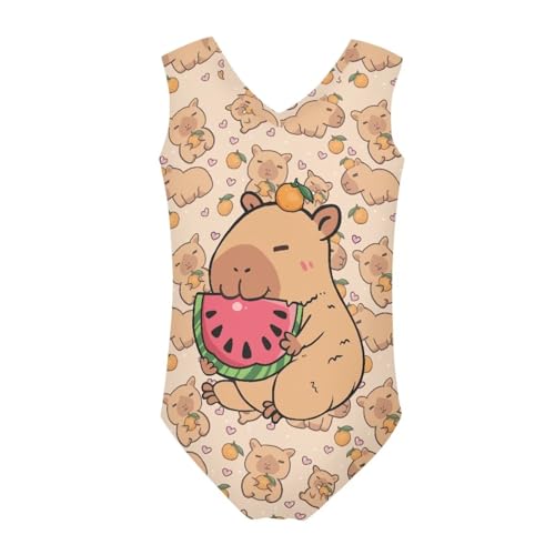 Image of Cartoon Pattern Kids Girls Bathing Suits One Piece Swimsuit Soft & Quick Dry, 5-14Years