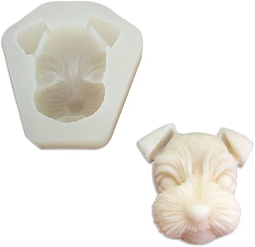 Miniatura 1 de Schnauzer - Molde de de silicona para hacer cuentas de aroma de jabón para automóvil, fresco, colgante, vela, resina