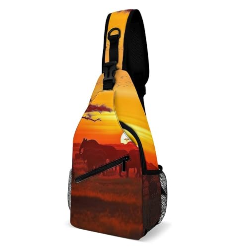 Mochila deportiva tipo sling African Animal Sunset