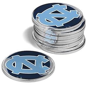 LinksWalker North Carolina Tar Heels 12 Pack Metal Golf Ball Markers Team Logoed