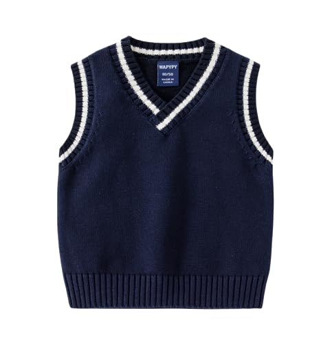 Meufam Toddler Kids 2023 Solid Color Tank Tops Casaul V Neck Sweater Vest Sleeveless Pullover Knitted Waistcoat Vest