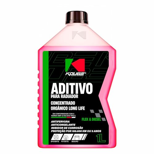 Aditivo Fluido Solucao Arrefecedora Para Radiador Concentrado Organico Long Life Cor Rosa 1 Litro Koube - Dl