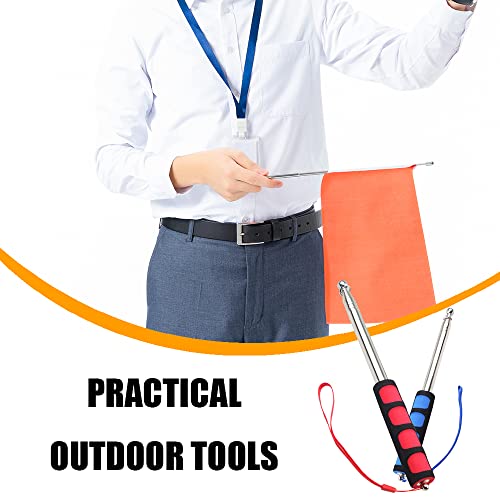 LIYONGHE 2 mastros telescópicos de bandeira de 1,2 m de aço inoxidável mastros de bandeira portáteis