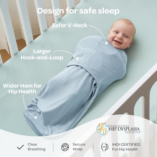 Image of Momcozy Swaddles for Newborns, Quiet Fastener Swaddle Suitable for Infant 0-3 Months, New-Parent-Friendly Sleep Sack, Reduce Startle Reflex, Newborn Boys Girls Registry Essentials, 2-Pack, Drift