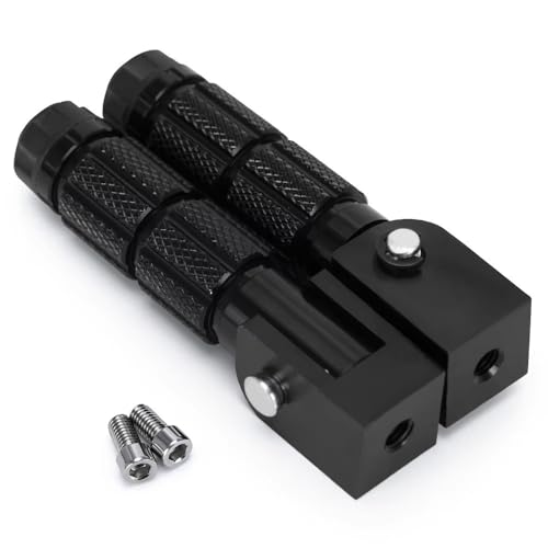 Repose pied pliable moto aluminium CNC cales pieds universels rétractables noirs