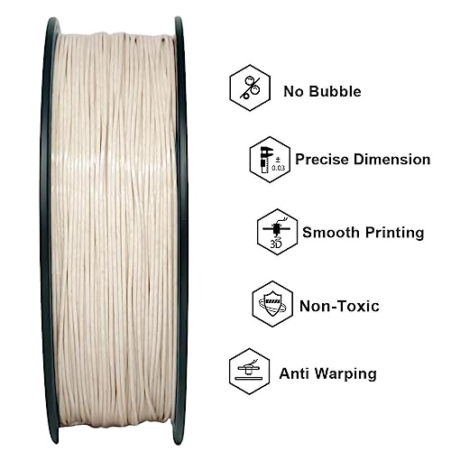 Image of PLA Filament 1.75mm Marble Brown, Stone-Like Texture, Consistent Diameter + /- 0.03mm, Vacuum Packaging 3D Printer Filament 1KG Spool