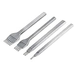 5mm Lacing Stitching Chisel Set Hole Punch Tool 4PCS 1+2+4+6 Prong Diamond Hand Working Hole DIY
