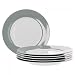 Produktbild Van Well 6er Set Speiseteller Essteller flach Serie Vario Porzellan - Farbe wählbar, Farbe:grau