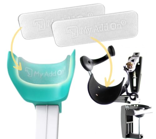My Add On MyGelbow - Ergonomische Ellbogen Gel Pads (2 Stück) für Krücken zur Entlastung des Armes und zur Druckverlagerung, Gehhilfe Krücken Zubehör, Krücken Polster - 150 x 45 x 4,6 mm, transparent