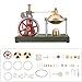 Retro DIY Steam Engine Model Kit, All Metal Vertical Steam Engine with Spherical Boiler, Educational Mechanical Model for Desktop Display