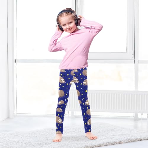 ALAZA Girls' Leggings Children's Yoga Pants Skinny Printed Dance Sloth Star Comfortable 4T3