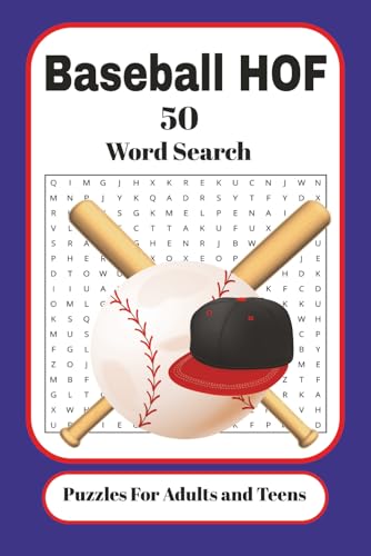 Baseball Hall Of Fame Word Search: Word Searches with Easy to Read Print about Baseball Hall of Fame...