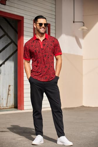 COOFANDY Men's Casual Cotton Pants Regular Fit Elastic Waist Drawstring Twill Pants Straight Leg Chino Pants2