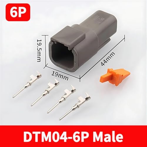 5/20 Sets Wasserdichte 6-polige elektrische Drahtverbinder der DTM-Serie - DTM04-6P & DTM06-6S for 16-22AWG-Verkabelung(20Sets DTM04-6P)