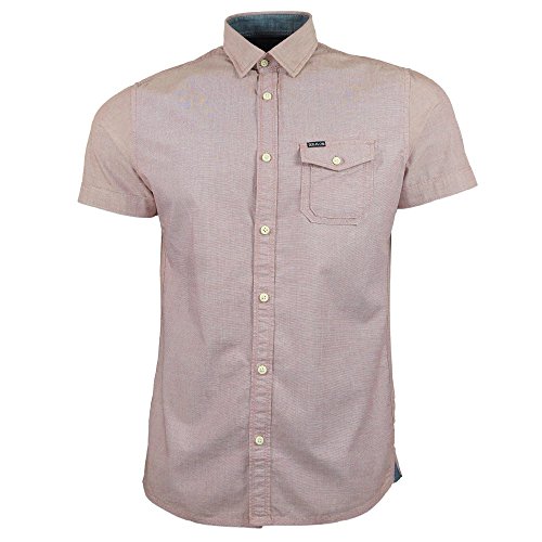 Duck and Cover Jasper de manga corta en fondo rojo