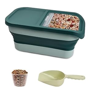 HoaaiGo Almacenamiento de comida para perros, caja de comida para mascotas, contenedor de comida para perros, caja resistente a la humedad, recipiente de almacenamiento para comida para gatos con