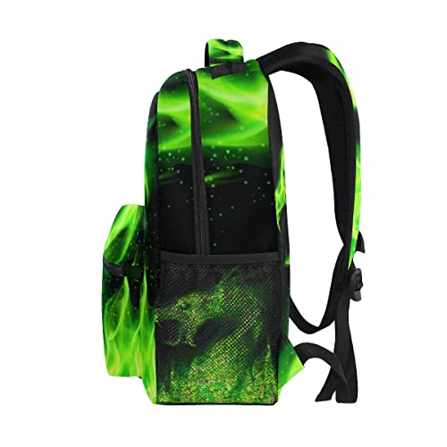 Mochila escolar com dragão de fogo para meninos, meninas, adolescentes, casual, bolsa de viagem para