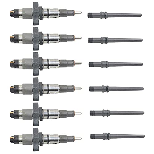 Diesel Fuel Injector Set w/Connector Rods Replacement for 2004-2007 Dodge Ram 2500 3500 Cummins 5.9L Diesel 0986435505 0445120238 Koomaha (6pcs)