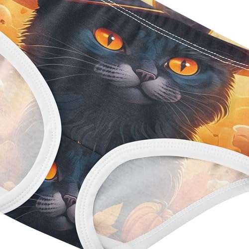 Halloween Cute Black Cat Orange Girls Underwear Toddler 2t Cotton Panties for Girl Pattern Briefs Underpants4