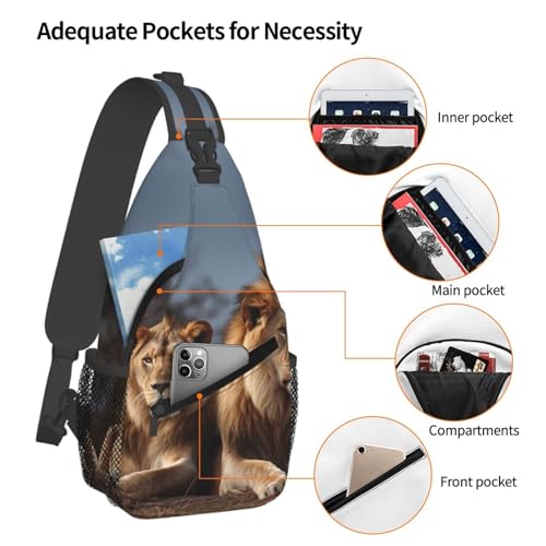 Mochila tipo Sling Crossbody Negra para Senderismo miniatura 3