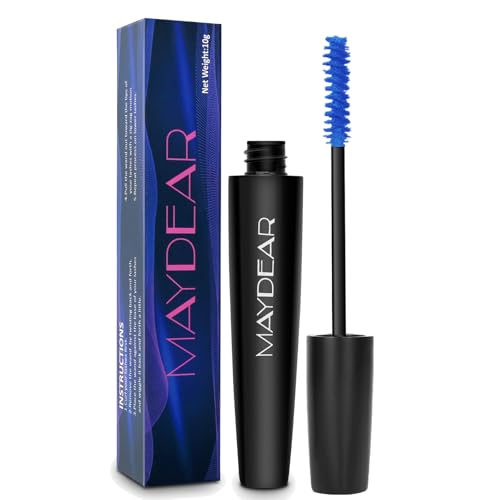 Maydear Blue Waterproof Mascara for Eyelashes - Long Lasting Smud...
