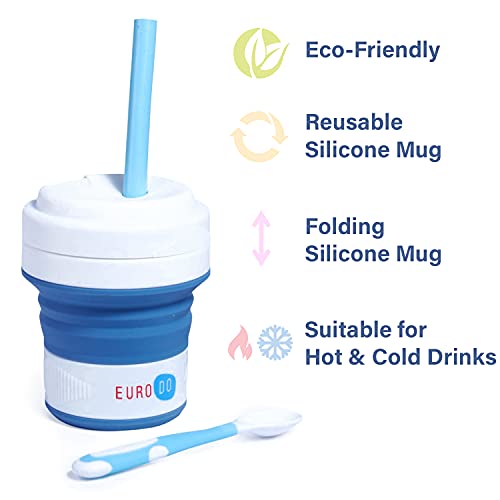 EURODO Tazza da caffè Grigio con Coperchio