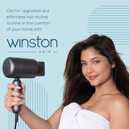 Image of WINSTON Ionic Foldable Hair Dryer - 1400W | Compact, Foldable, and Damage-Free Drying Blow Dryer with Low Noise & Overheat Protection - 1 Year Warranty (Grey)
