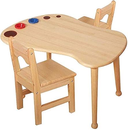 ATAAY Juego de Mesa y Silla para niños, Mesa de Actividades portátil, Sala de Juegos/guardería/Clase Preescolar con Muebles de Madera Maciza para jardín de Infantes