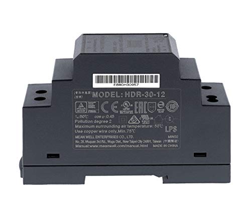 12 VDC | 2 A | 24 Watt | Mean Well HDR-30-12 Hutschienen-Netzteil DIN-Rail